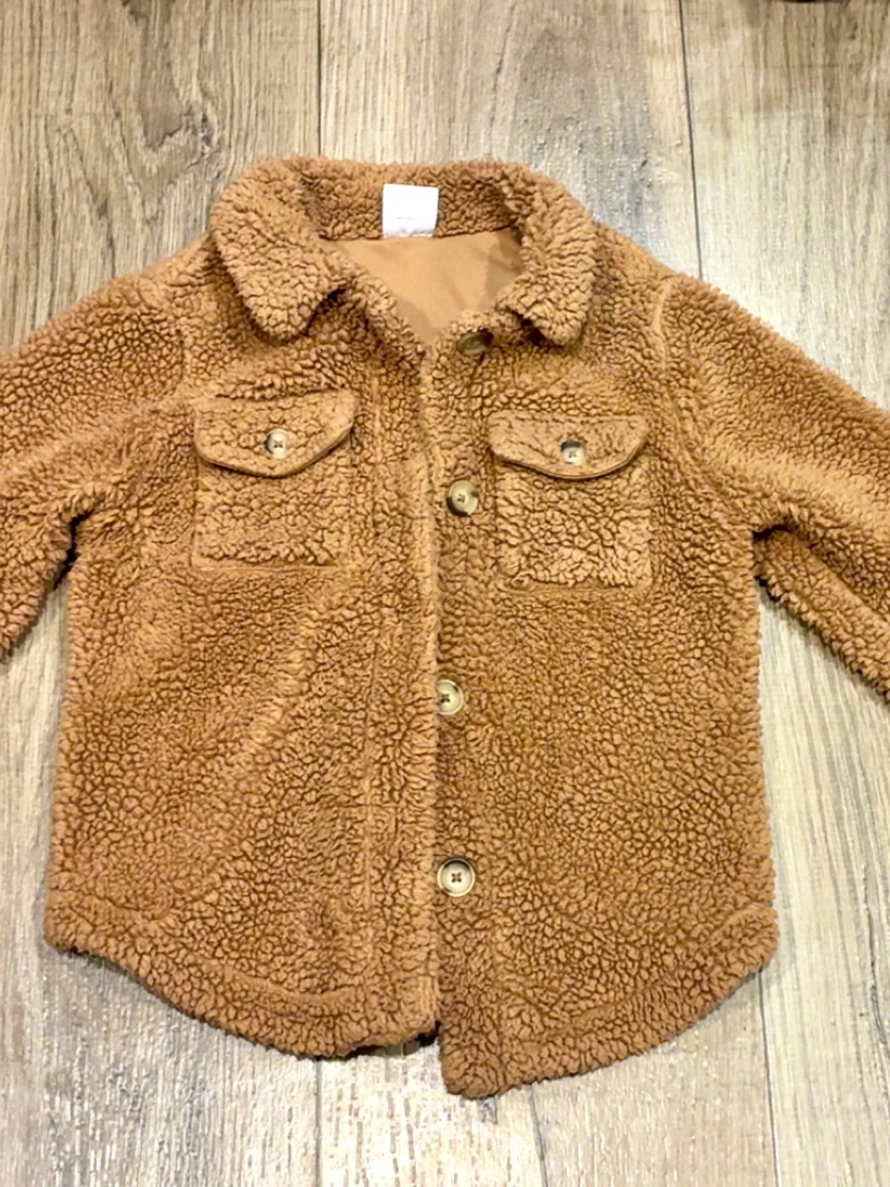 wonder nation Cozy Sherpa Button-Front Jacket - Brown